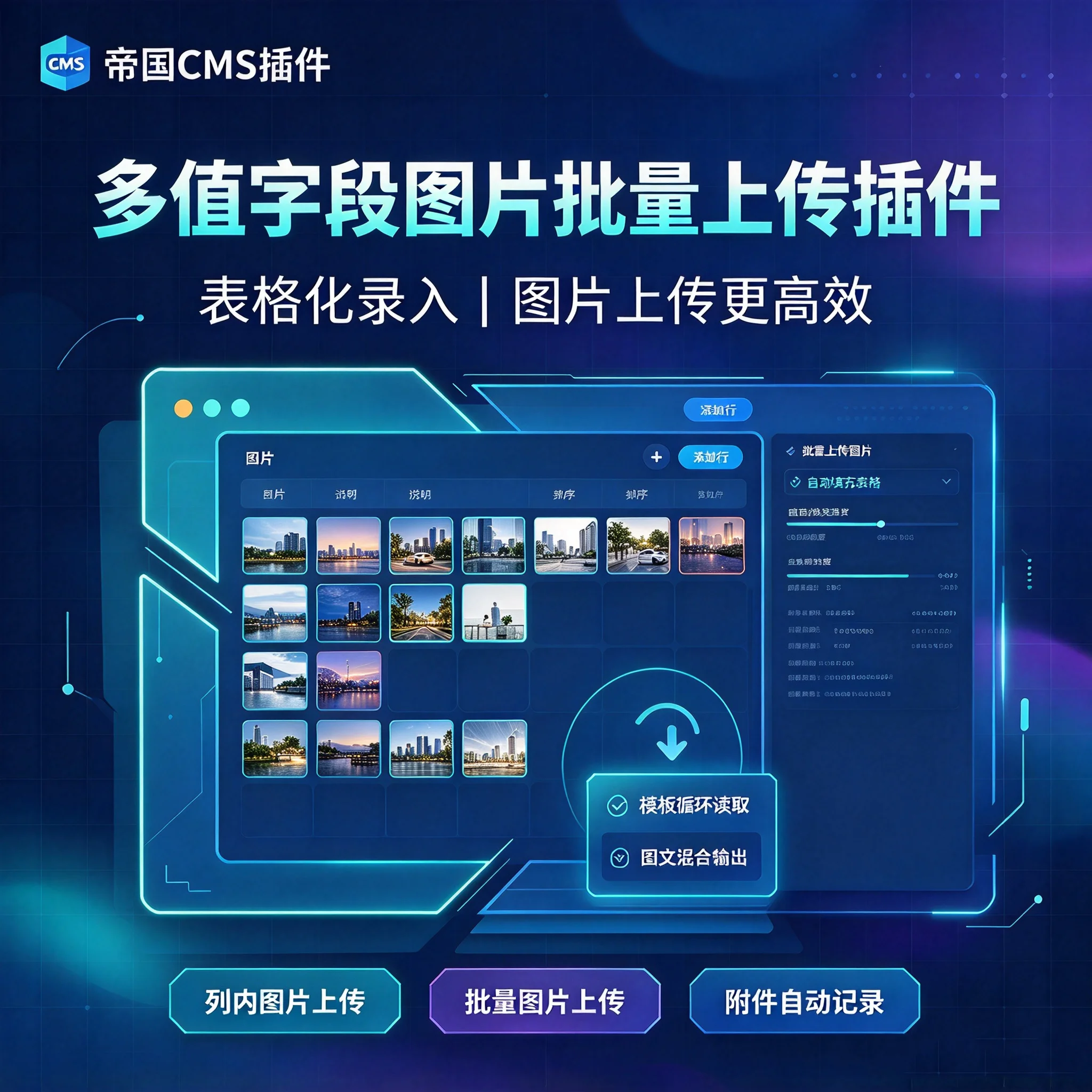帝国CMS多值字段增强插件：支持图片上传与表格录入
